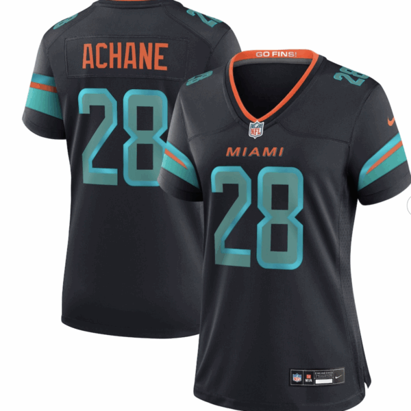De‚ÄôVon Achane Miami Dolphins Nike Women's 2025 Rivalries Collection Game Jersey - Pitch Blue