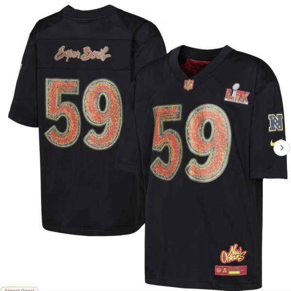Nike Youth Super Bowl LIX Game Jersey - Black