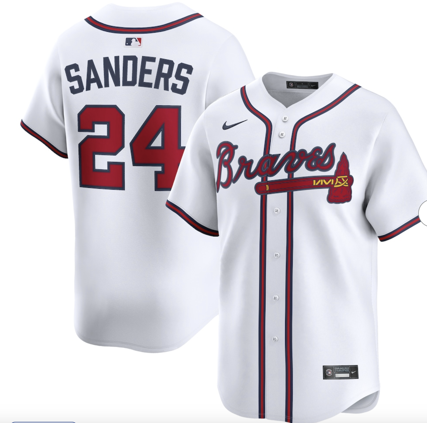 Deion Sanders Atlanta Braves Nike Limited Player Jersey - White