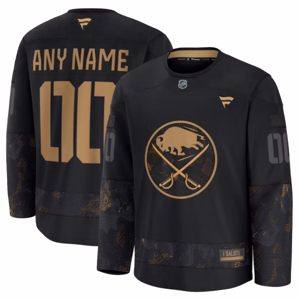 Buffalo Sabres Fanatics 2024 Military Appreciation Custom Practice Jersey - Black