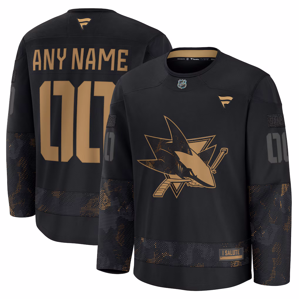 Anaheim Ducks Fanatics 2024 Military Appreciation Custom Practice Jersey - Black