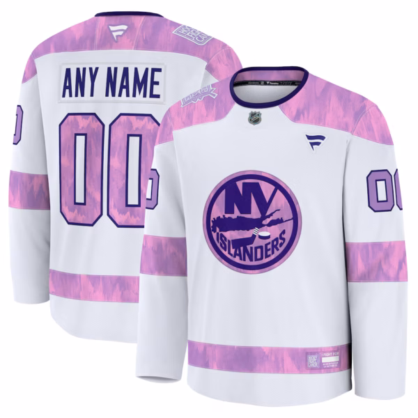 Boston Bruins Fanatics 2024 Hockey Fights Cancer Custom Practice Jersey - White