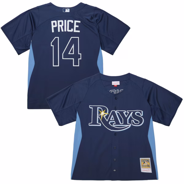 David Price Tampa Bay Rays Mitchell & Ness Authentic Batting Practice Jersey - Blue