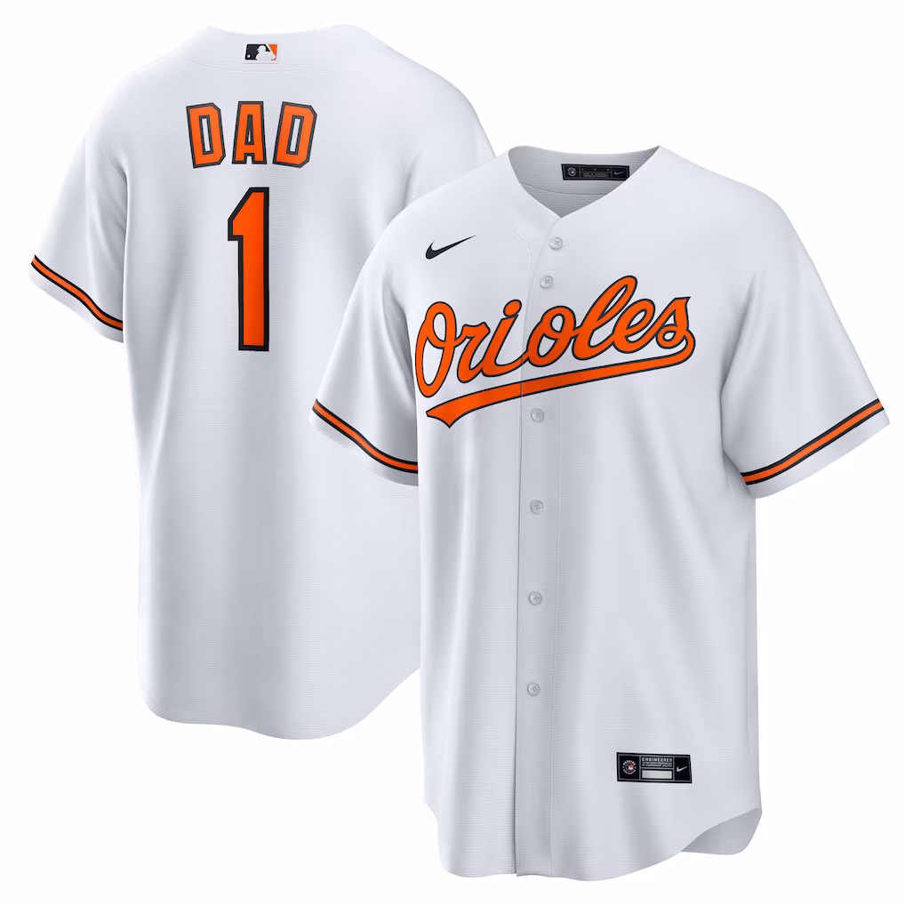 Baltimore Orioles Nike #1 Dad Home Jersey - White