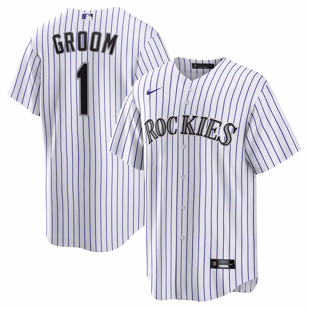 Colorado Rockies Nike #1 Groom Home Jersey - White
