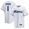 Miami Marlins Nike #1 Groom Home  Jersey - White