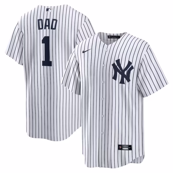 New York Yankees Nike #1 Dad Home  Jersey - White