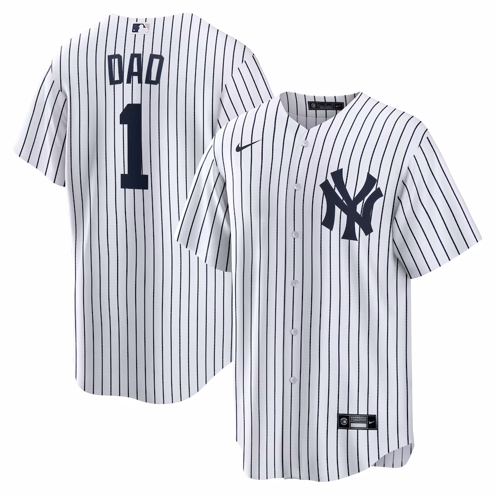 New York Yankees Nike #1 Dad Home Jersey - White