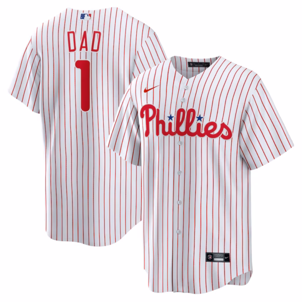 Philadelphia Phillies Nike #1 Dad Home  Jersey - White