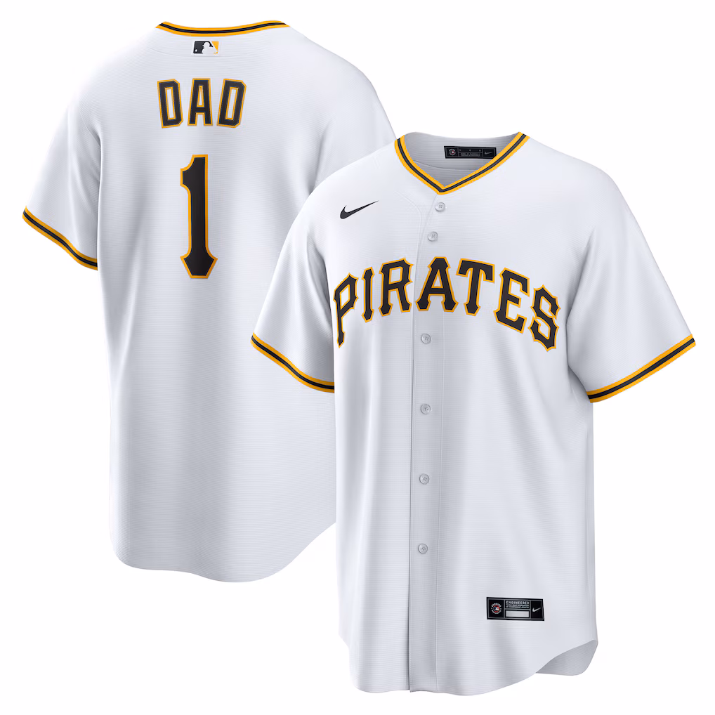 Pittsburgh Pirates Nike #1 Dad Home Jersey - White
