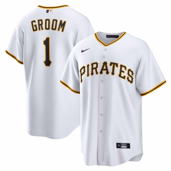 Pittsburgh Pirates Nike #1 Groom Home  Jersey - White