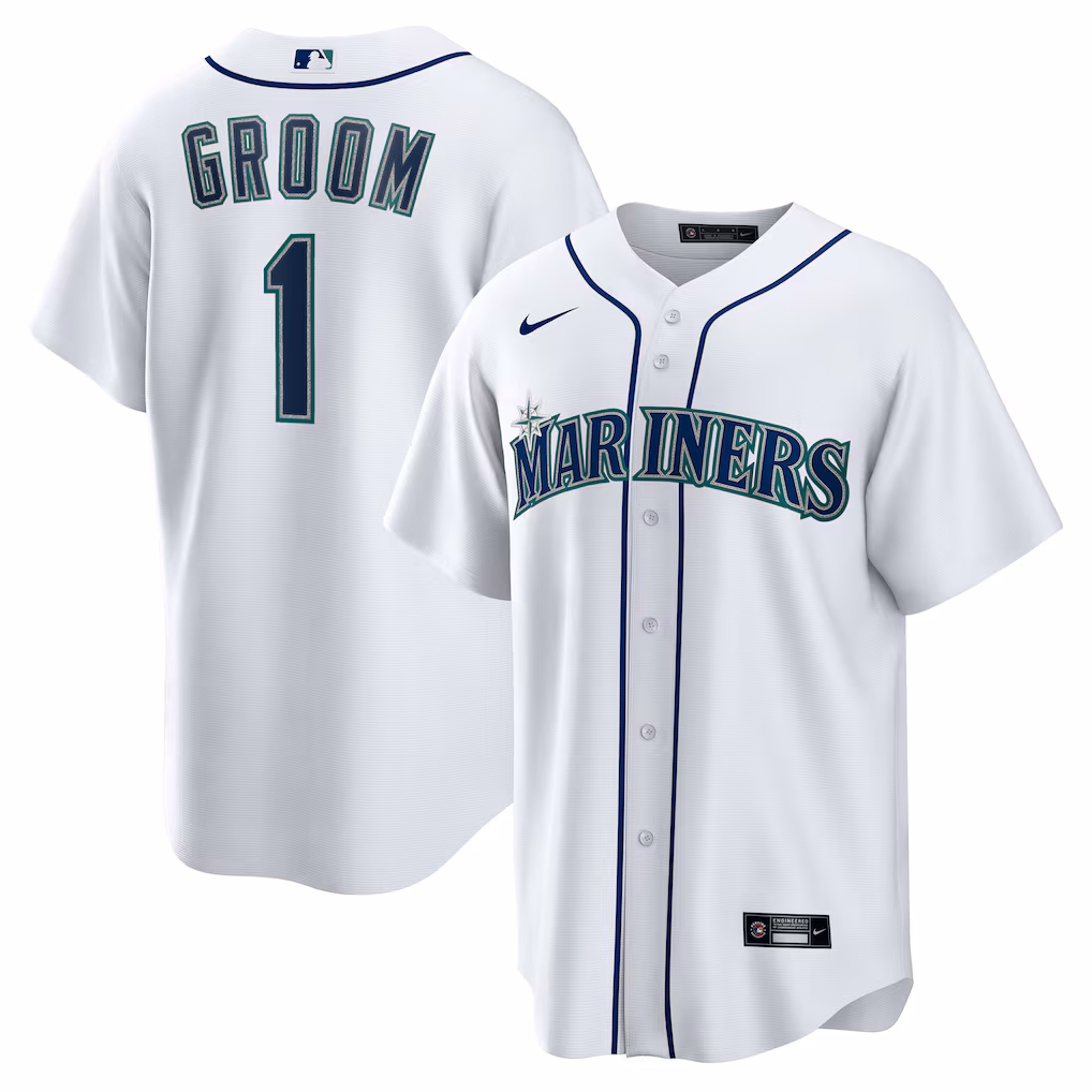 Seattle Mariners Nike #1 Groom Home Jersey - White
