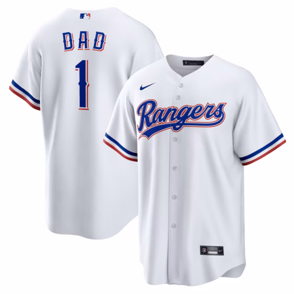 Texas Rangers Nike #1 Dad Home  Jersey - White