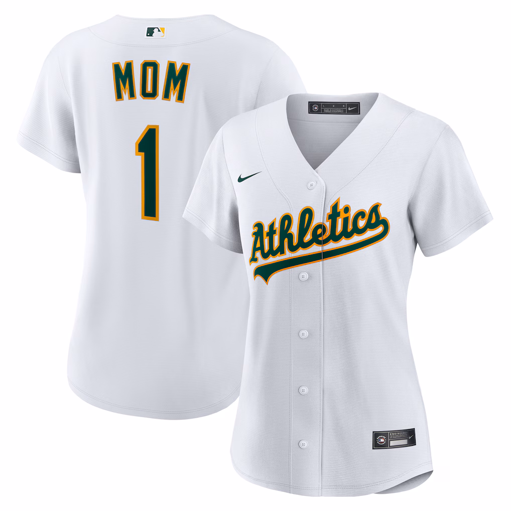 Athletics Nike Women's #1 Mom Home Jersey - White