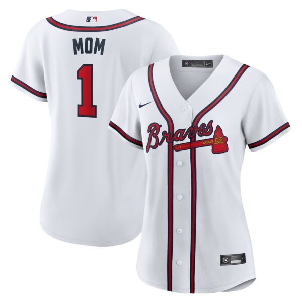 Atlanta Braves Nike Women's #1 Mom Home  Jersey - White