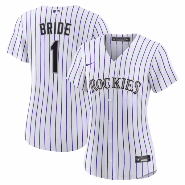 Colorado Rockies Nike Women's #1 Bride Home  Jersey - White