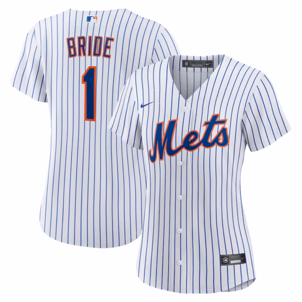 New York Mets Nike Women's #1 Bride Home  Jersey - White