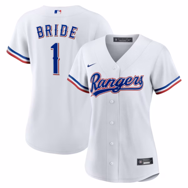 Texas Rangers Nike Women's #1 Bride Home  Jersey - White