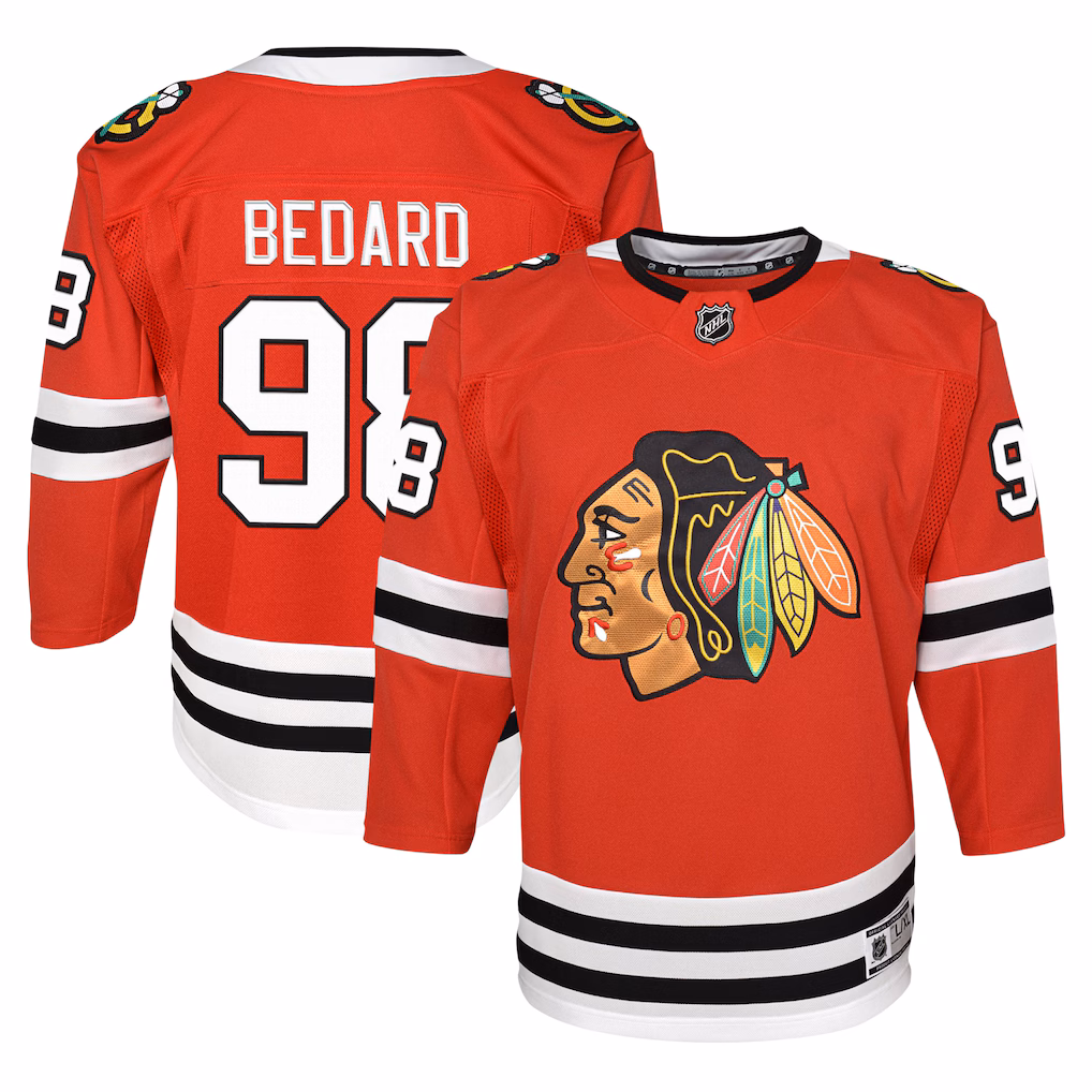 Connor Bedard Chicago Blackhawks Youth Home Premier Player Jersey - Red