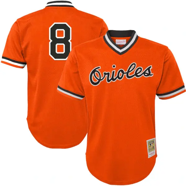 Cal Ripken Jr. Baltimore Orioles Mitchell & Ness Youth Cooperstown Collection & Mesh Batting Practice Jersey - Orange