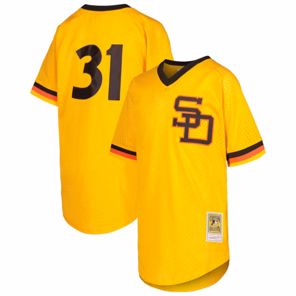 Dave Winfield San Diego Padres Mitchell & Ness Youth Cooperstown Collection Mesh Batting Practice Jersey - Gold